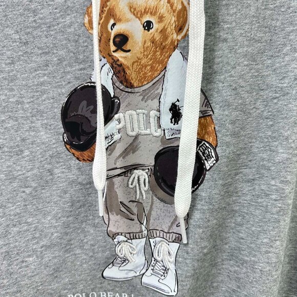 Polo Ralph Lauren Gray Hoodie withBear Design - Picture 2 of 6